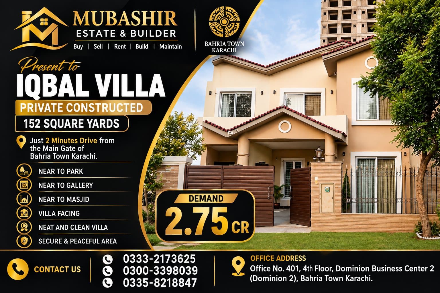 3 bed Iqbal Private Villa  For Sale — photo 1